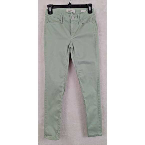 Calvin Klein Jeans sz 2 Ankle Skinny Pants green stretchy women 3051 - Picture 1 of 8